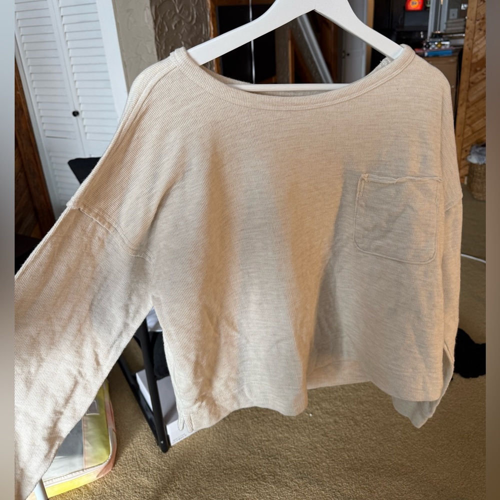 Aerie Cream Knit Top